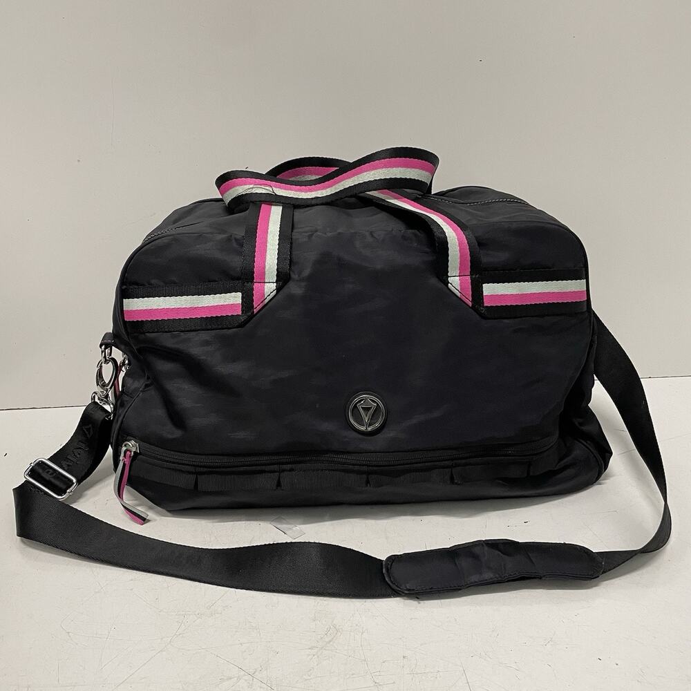 Lululemon Ivivva Got Game Duffle Bag Black Nylon Medium Gym Overnight 17”